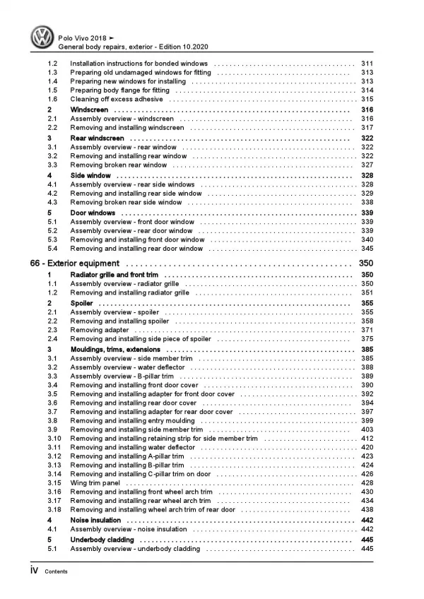 VW Polo Vivo 6R (17>) general body repairs exterior repair workshop manual pdf