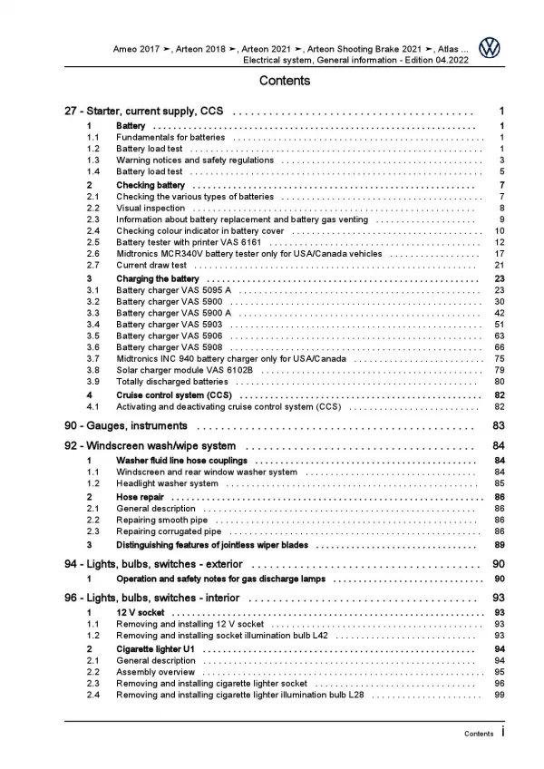 VW Sharan 7N (10-22) electrical system general infor repair workshop manual pdf