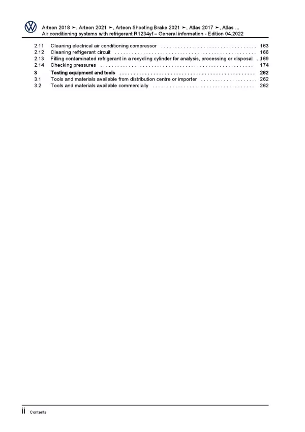 VW Sharan 7N 2015-2022 air conditioning systems refrigerant R1234yf manual pdf