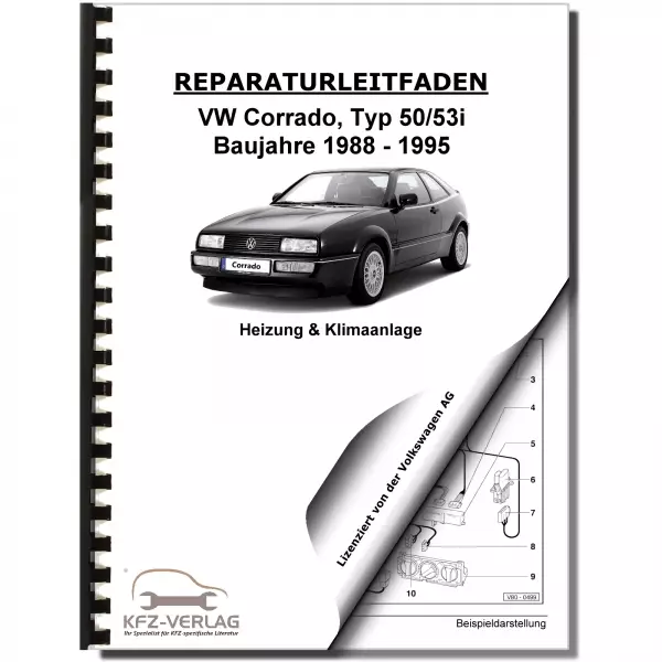 VW Corrado Typ 50 1988-1995 Heizung Belüftung Klimaanlage Reparaturanleitung