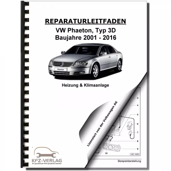 VW Phaeton Typ 3D 2001-2016 Heizung Belüftung Klimaanlage Reparaturanleitung