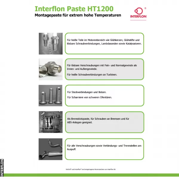 INTERFLON Paste HT 1200 150 ml Tube Hochtemperatur Montagepaste MicPol