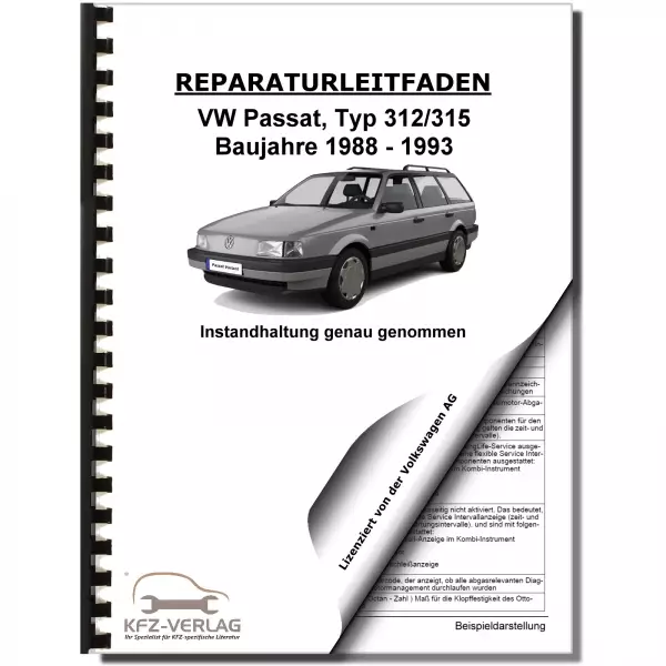 VW Passat 3 35 1988-1993 Instandhaltung Inspektion Wartung Reparaturanleitung