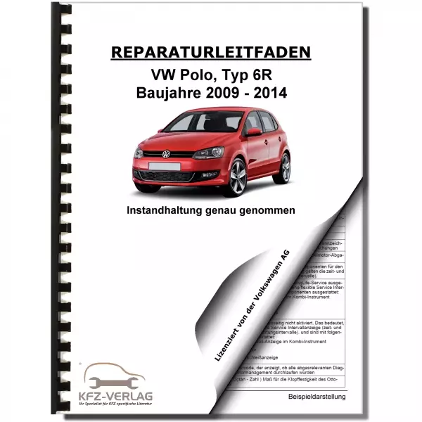 VW Polo 5 Typ 6R 2009-2014 Instandhaltung Inspektion Wartung Reparaturanleitung