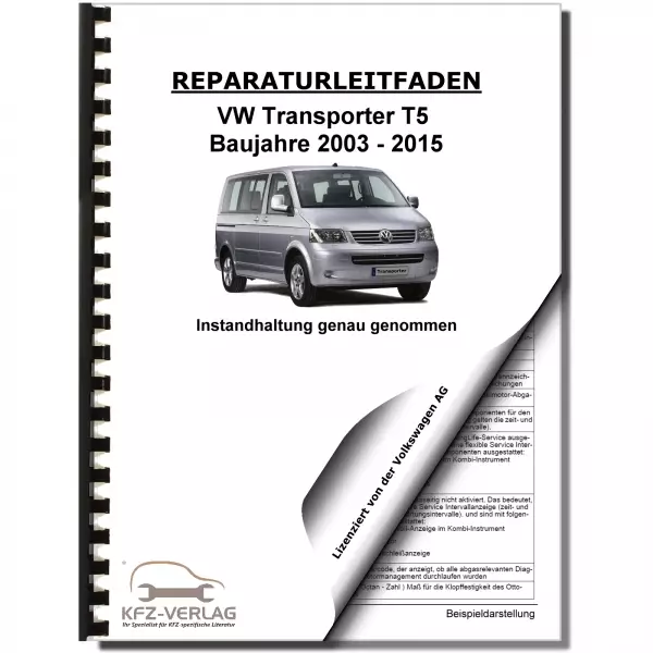 VW Transporter T5 2003-2015 Instandhaltung Inspektion Wartung Reparaturanleitung