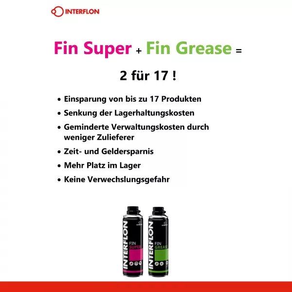 INTERFLON Fin Super und Grease je 300 ml Schmierfett Schmiermittel Kriechöl Set