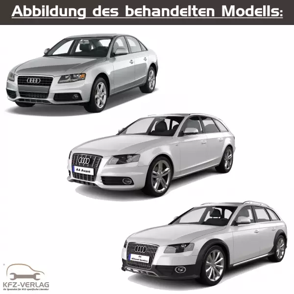 Audi A4 - Typ 8K, 8K2, 8K5, 8KH - Baujahre 2007 bis 2015 - Fahrzeugabschnitt: Kardanwelle und Achsantrieb hinten, Front- und Allradantrieb (2WD, FWD, 4WD, AWD) - Reparaturanleitungen zur Reparatur in Eigenregie für Anfänger, Hobbyschrauber und Profis.