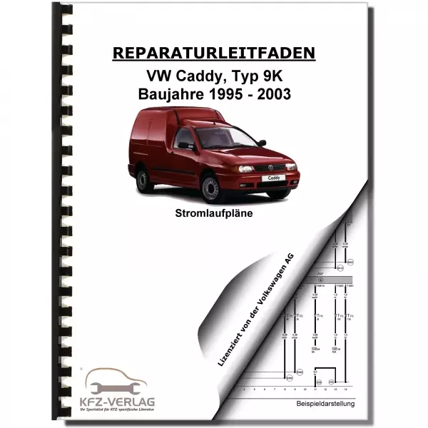 VW Caddy Typ 9K 1995-2003 Schaltplan Stromlaufplan Verkabelung Elektrik Pläne