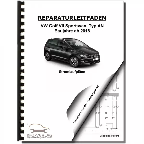 VW Golf 7 Sportsvan AN (18>) Schaltplan Stromlaufplan Verkabelung Elektrik Pläne