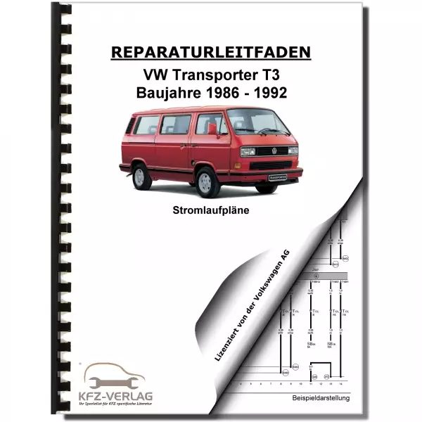 VW Transporter T3 1986-1992 Schaltplan Stromlaufplan Verkabelung Elektrik Pläne