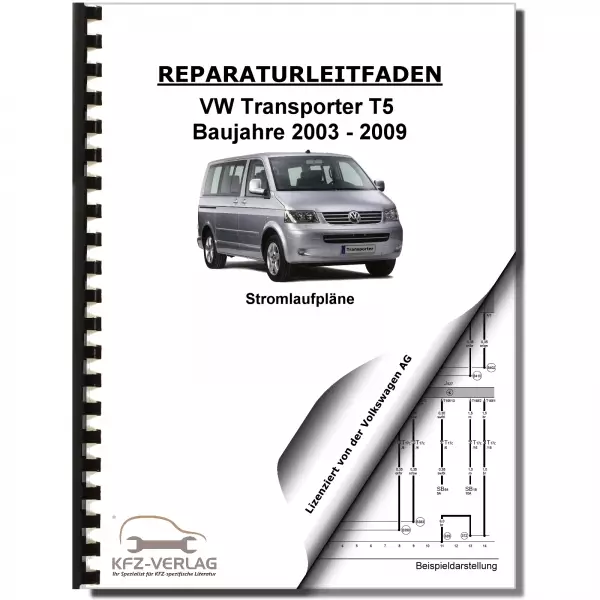 VW Transporter T5 2003-2009 Schaltplan Stromlaufplan Verkabelung Elektrik Pläne