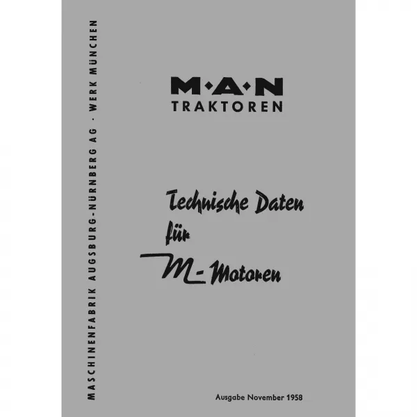MAN Technische Daten M-Motoren Technik November 1958