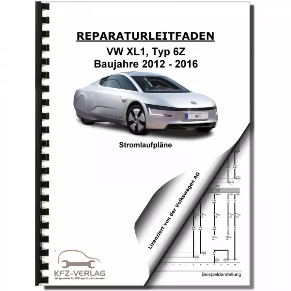 VW XL1 Typ 6Z 2012-2016 Schaltplan Stromlaufplan Verkabelung Elektrik Pläne