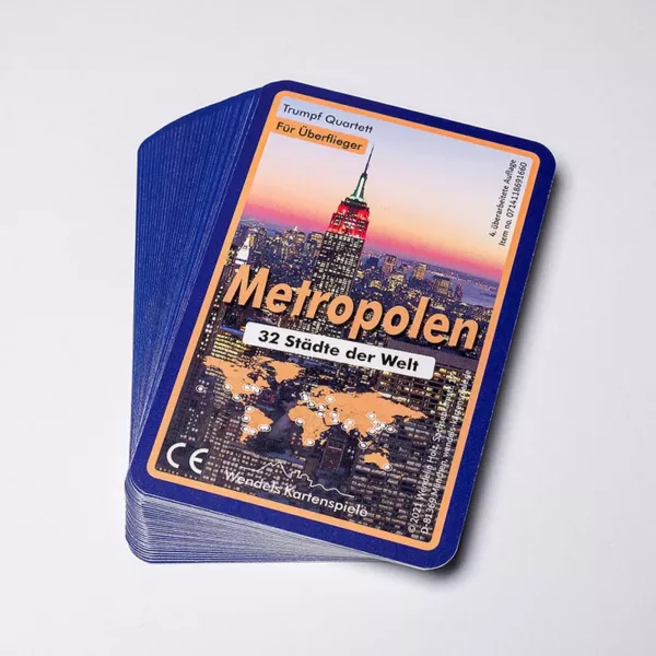 Städte Quartett Metropolen der Welt - Trumpf Kartenspiel Gesellschaftsspiel
