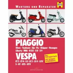 Piaggio und Vespa Motorroller für viele Modelle - Reparaturanleitung