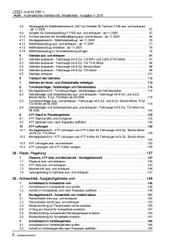 Audi A6 4F 2004-2011 6 Gang Automatikgetriebe 09L 4WD Reparaturanleitung PDF