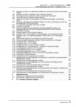Audi A6 Typ 4G (10-18) Instandhaltung Inspektion Wartung Reparaturanleitung PDF