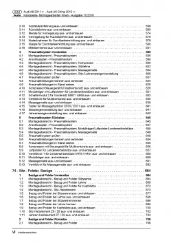 Audi A6 Typ 4G 2010-2018 Karosserie Montagearbeiten Innen Reparaturanleitung PDF