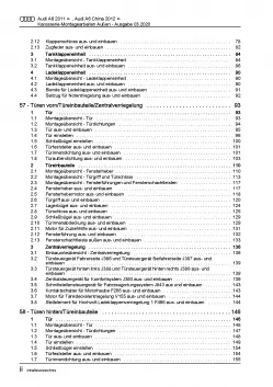 Audi A6 Typ 4G 2010-2018 Karosserie Montagearbeiten Außen Reparaturanleitung PDF