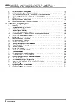 Audi A6 4G 2010-2018 Instandsetzung 6 Gang Schaltgetriebe Reparaturanleitung PDF