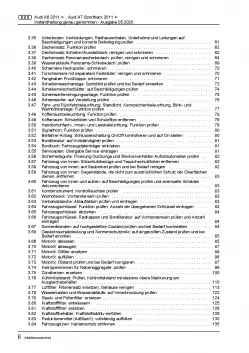 Audi A7 4G 2010-2018 Instandhaltung Inspektion Wartung Reparaturanleitung PDF