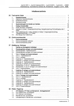 Audi A8 4E 2002-2010 Instandsetzung 09L Automatikgetriebe Reparaturanleitung PDF