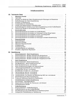 Audi A8 Typ 4H 2010-2017 Standheizung Zusatzheizung Reparaturanleitung PDF