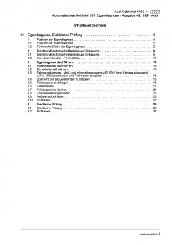 Audi Cabriolet 91-00 Eigendiagnose Automatikgetriebe 097 Reparaturanleitung PDF