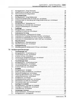 Audi Q2 Typ GA ab 2016 Karosserie Montagearbeiten Innen Reparaturanleitung PDF