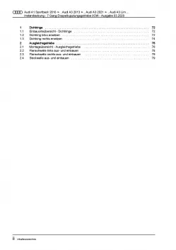 Audi Q2 (16>) Instandsetzung 7 Gang Automatikgetriebe 0CW Reparaturanleitung PDF