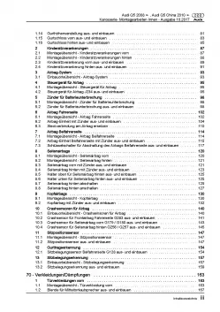 Audi Q5 Typ 8R 2008-2017 Karosserie Montagearbeiten Innen Reparaturanleitung PDF