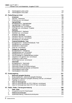 Audi TT Typ 8J 2006-2014 Fahrwerk Achsen Lenkung FWD AWD Reparaturanleitung PDF