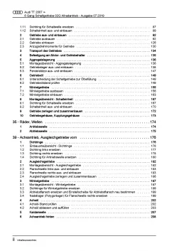 Audi TT 8J (06-14) 6 Gang Schaltgetriebe 02Q Kupplung AWD Reparaturanleitung PDF
