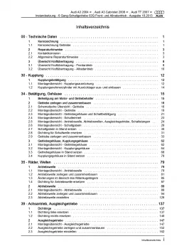 Audi TT 8J 2006-2014 Instandsetzung 6 Gang Schaltgetriebe Reparaturanleitung PDF