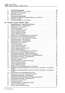 Audi TT 8N 1998-2006 Elektrische Anlage Elektrik Systeme Reparaturanleitung PDF