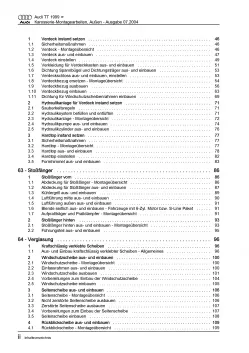 Audi TT Typ 8N 1998-2006 Karosserie Montagearbeiten Außen Reparaturanleitung PDF