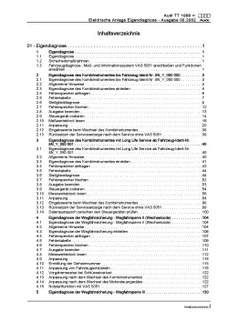 Audi TT Typ 8N 1998-2006 Eigendiagnose Elektrische Anlage Reparaturanleitung PDF