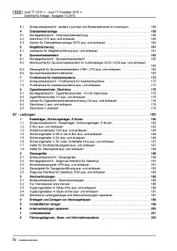 Audi TT Typ FV ab 2014 Elektrische Anlage Elektrik System Reparaturanleitung PDF