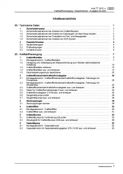 Audi TT 8S FV ab 2014 Kraftstoffversorgung Dieselmotoren Reparaturanleitung PDF