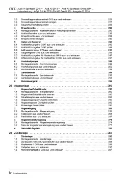 Audi TT Typ 8S FV ab 2014 Instandsetzung Benzinmotor 2,0l Reparaturanleitung PDF