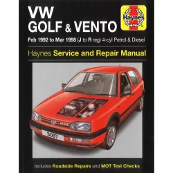 VW Golf 3 Vento 2.1992-3.1998 5-Türer Benzin Diesel Reparaturanleitung Haynes