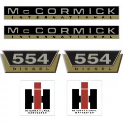 IHC McCormick 554 Diesel Gold Groß - Traktor Schlepper Aufkleber Klebefolie