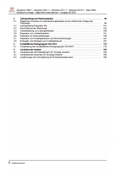 SEAT Alhambra ab 2015 Allgemeine Infos Elektrische Anlage Reparaturanleitung PDF