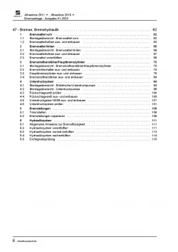 SEAT Alhambra 7N 2010-2015 Bremsanlagen Bremsen System Reparaturanleitung PDF