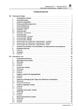 SEAT Alhambra 7N (10-15) Karosserie Unfall Instandsetzung Reparaturanleitung PDF