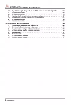 SEAT Alhambra Typ 7V 1995-2010 5 Gang Schaltgetriebe 006 Reparaturanleitung PDF