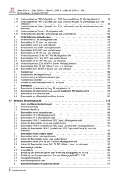 SEAT Altea Typ 5P1 2004-2015 Bremsanlagen Bremsen System Reparaturanleitung PDF