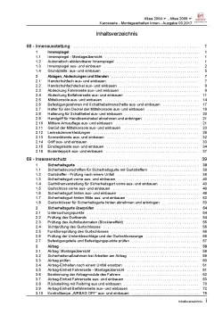 SEAT Altea 5P1 2004-2015 Karosserie Montagearbeiten Innen Reparaturanleitung PDF