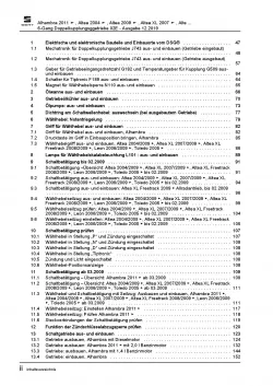 SEAT Altea 5P1 2004-2015 6 Gang Automatikgetriebe DKG 02E Reparaturanleitung PDF