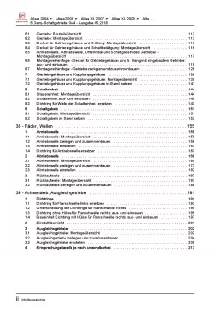 SEAT Altea 5P1 (04-15) 5 Gang Schaltgetriebe 0A4 Kupplung Reparaturanleitung PDF